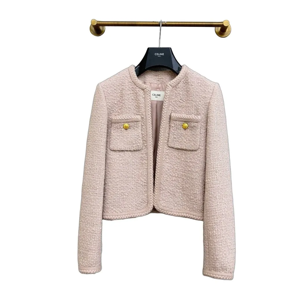 Celine Pink Wool Jacket Pink Wool Never worn - Front View