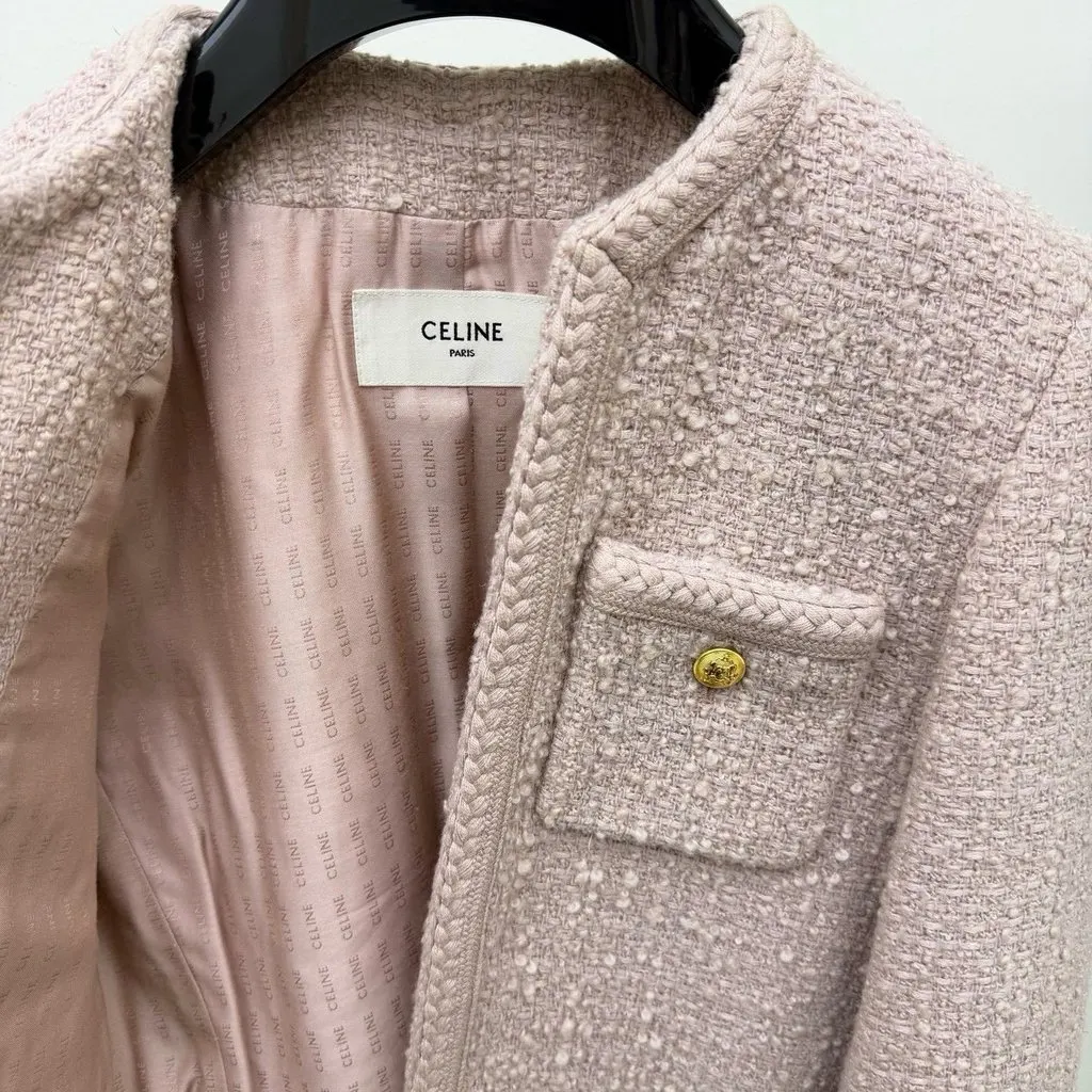 Celine Pink Wool Jacket Pink Wool Never worn - Back View