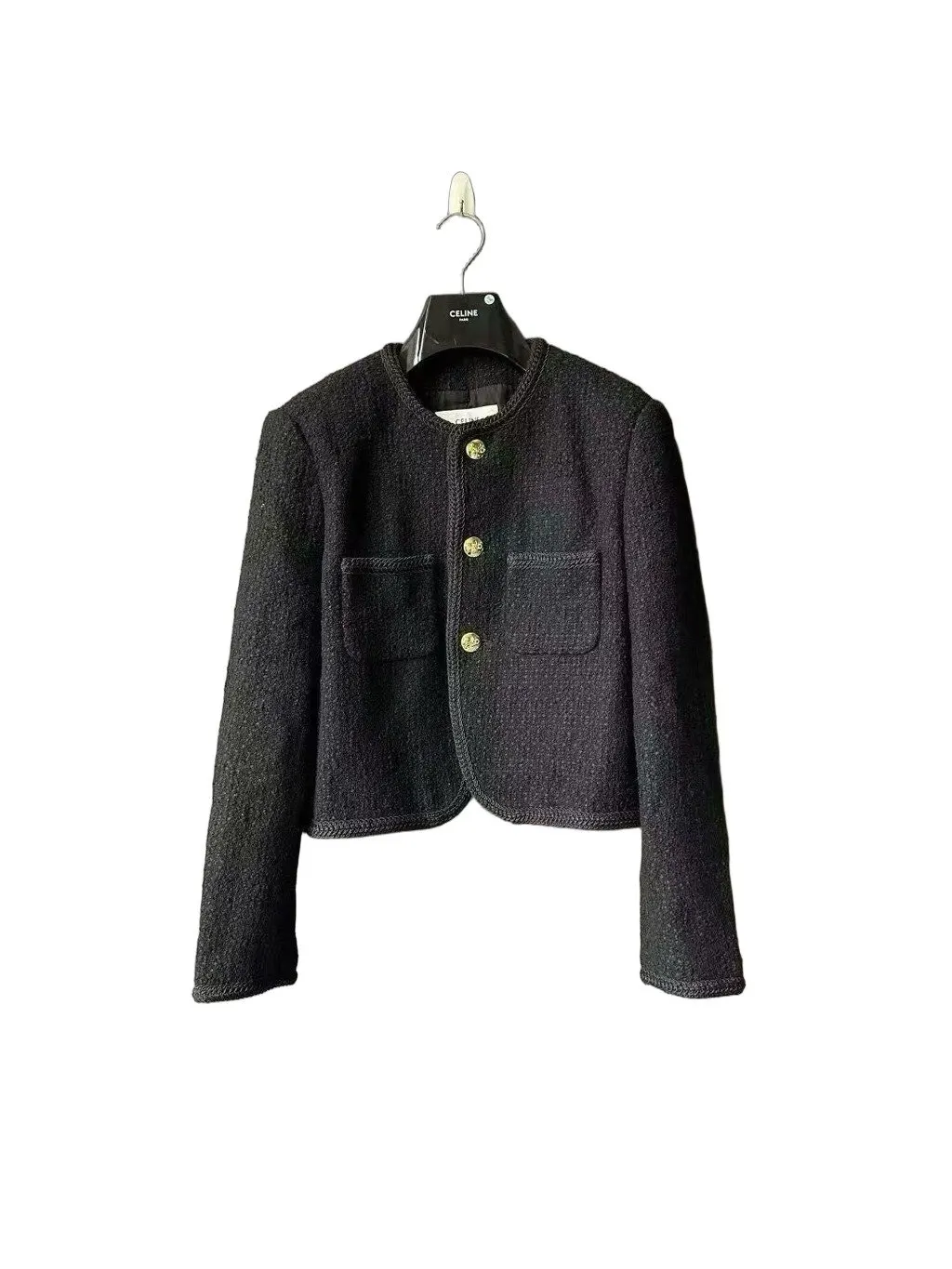 Celine Tweed Jacket MultiColor Tweed Very good - Front View
