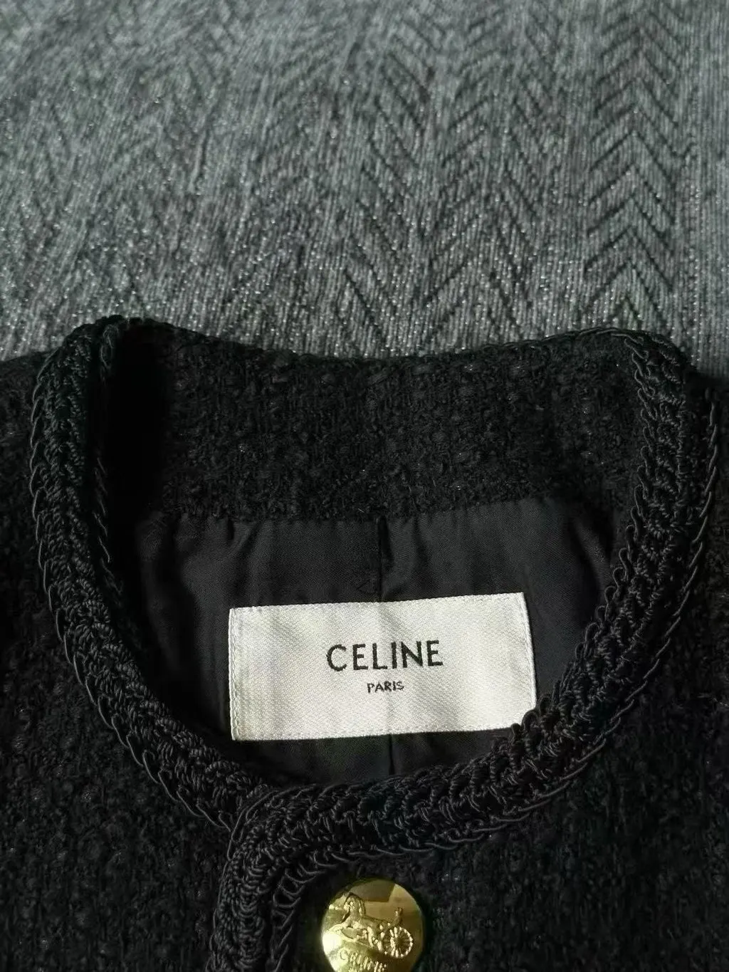 Celine Tweed Jacket MultiColor Tweed Very good - Inside View