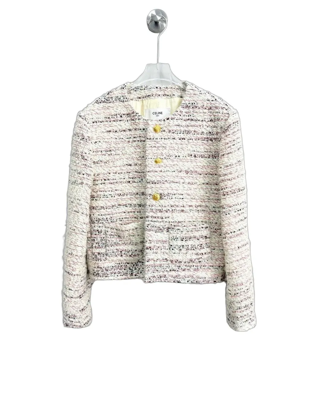 Celine Tweed Jacket MultiColor Tweed Never worn, with tag - Front View