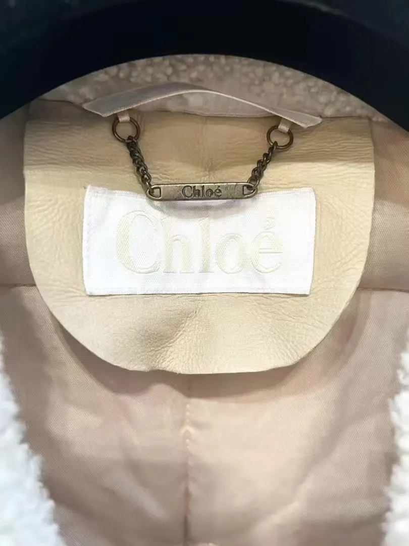 Chloé Grey Shearling Coat Grey Shearling Very good - Box View