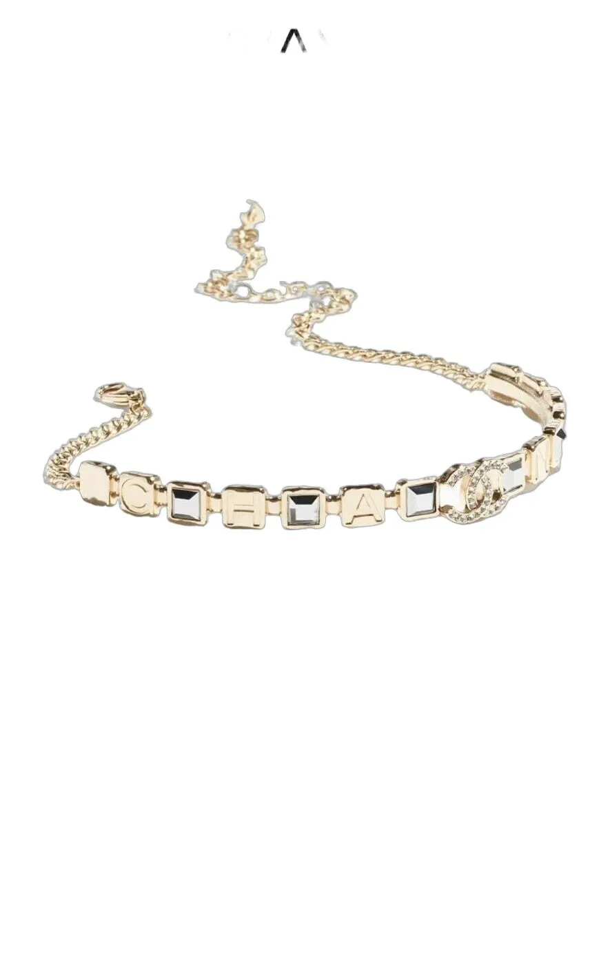 Chanel Gold Plated Necklace Gold Lace Very good - Front View