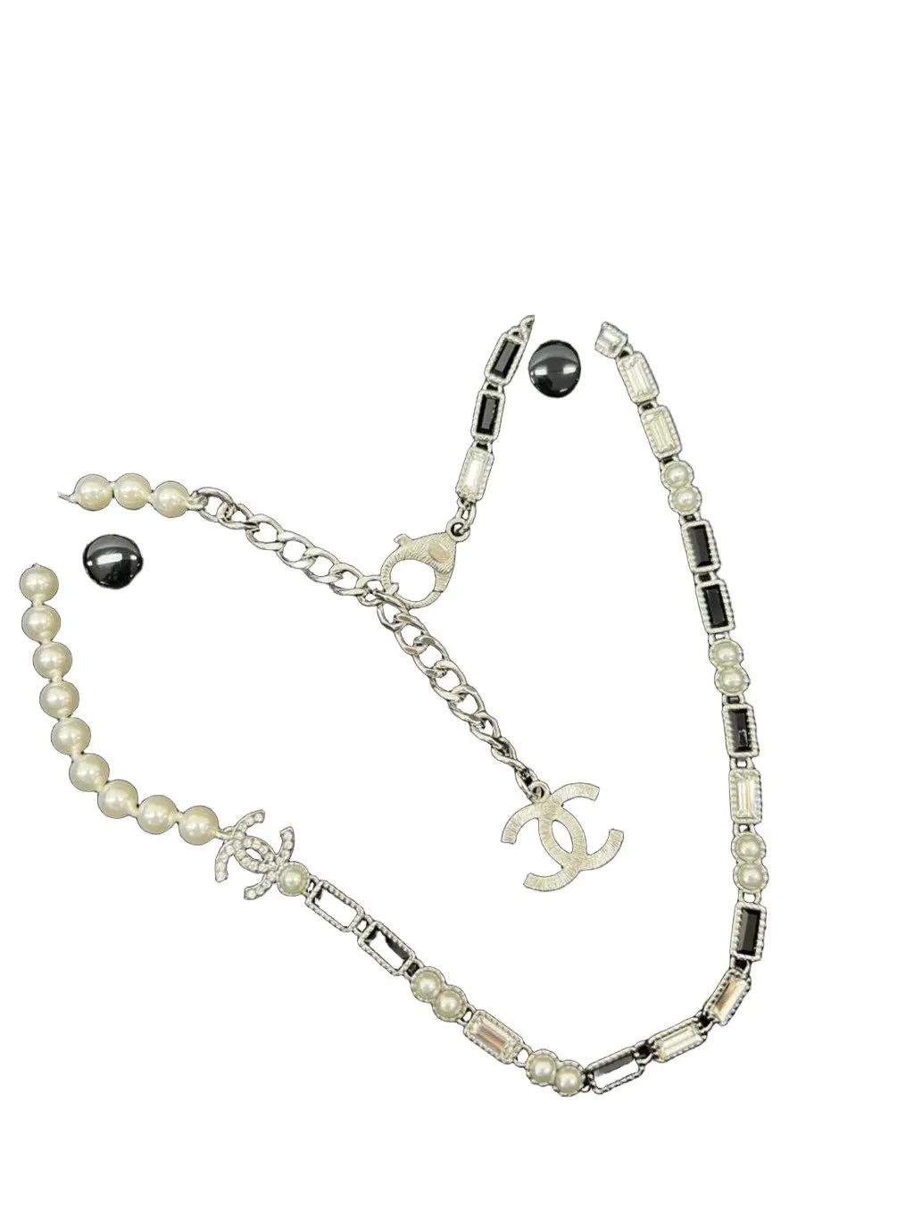 Chanel Crystal Necklace MultiColor Crystal Very good - Front View