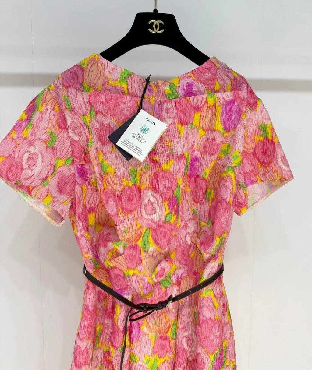 Prada Silk Dress MultiColor Silk Never worn, with tag - Back View