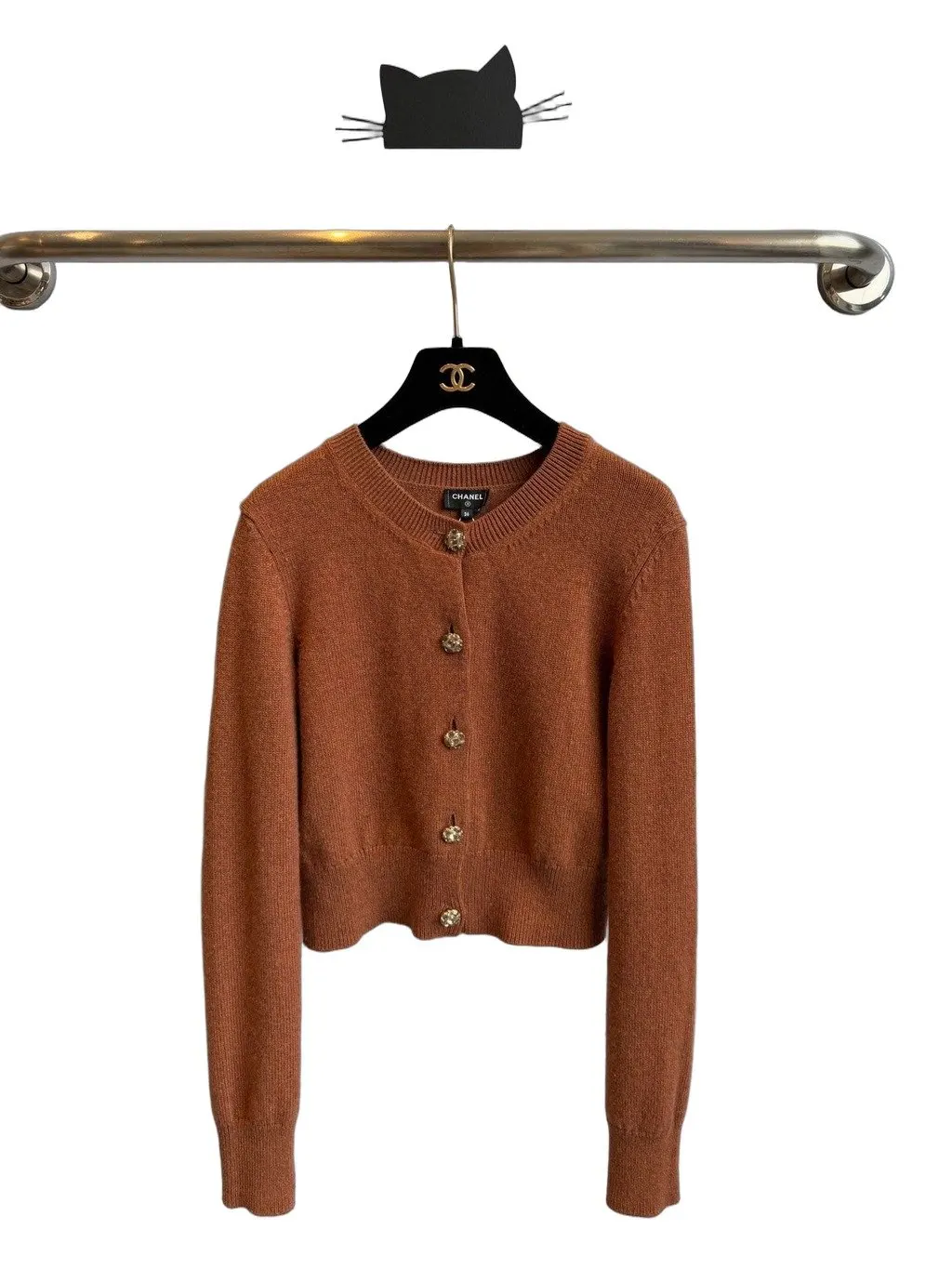 Chanel Orange Cashmere Knitwear Orange Cashmere Very good - Front View