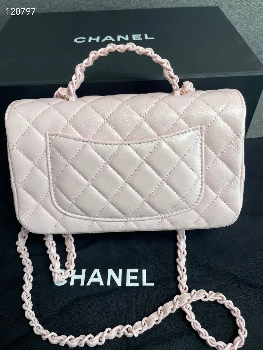 Chanel Pink Leather Handbag Pink Leather Very good - Model View