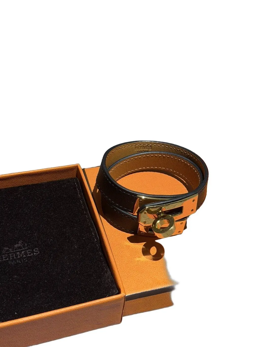 Hermès Kelly Brown Leather Bracelet Brown Leather Very good - Front View