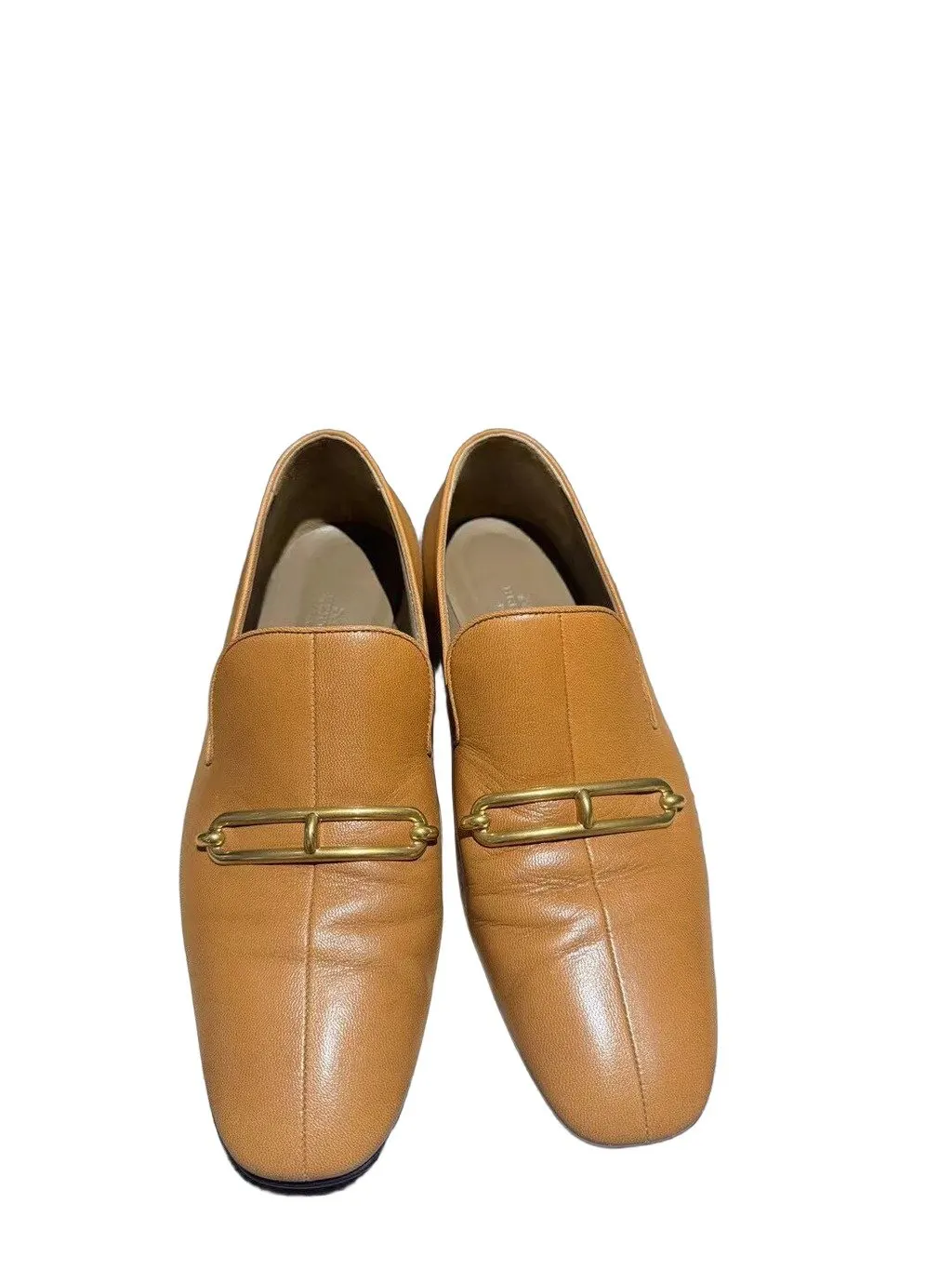 Hermès Roulis Brown Leather Flat Shoes