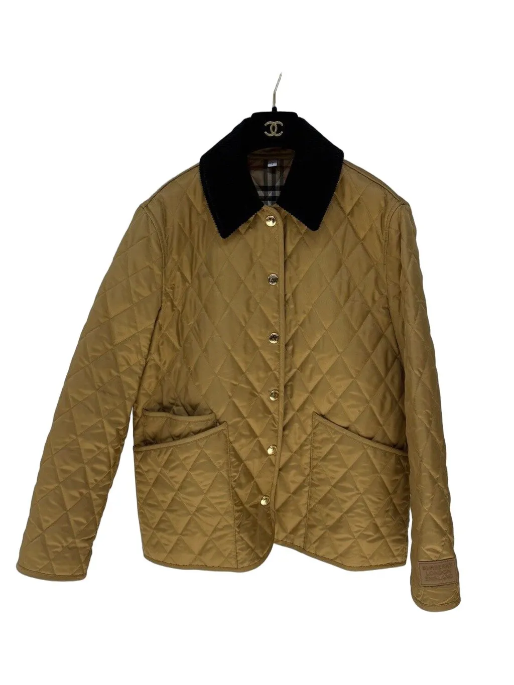 Burberry Gold Polyester Coat Gold Polyester Very good - Front View