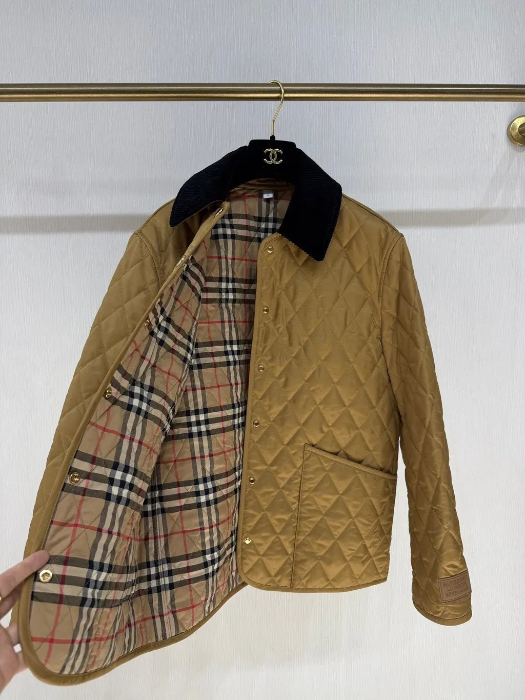 Burberry Gold Polyester Coat Gold Polyester Very good - Inside View
