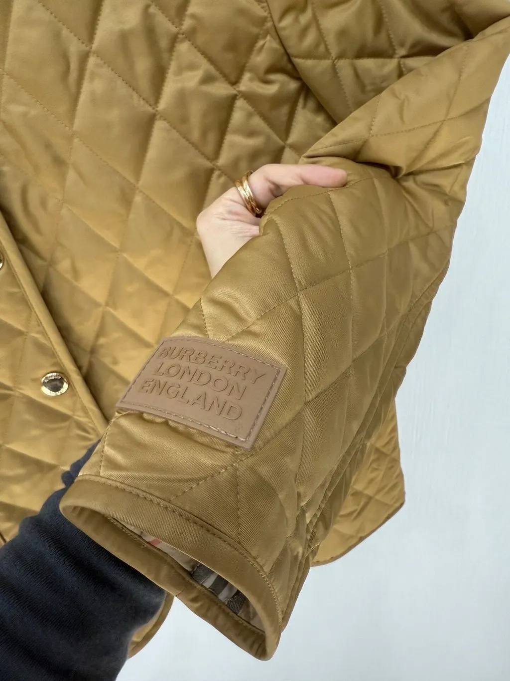 Burberry Gold Polyester Coat Gold Polyester Very good - Model View