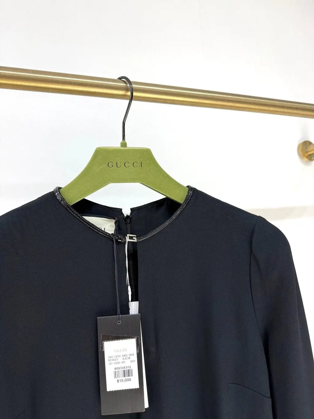 Gucci Black Wool Dress Black Wool Never worn, with tag - Model View