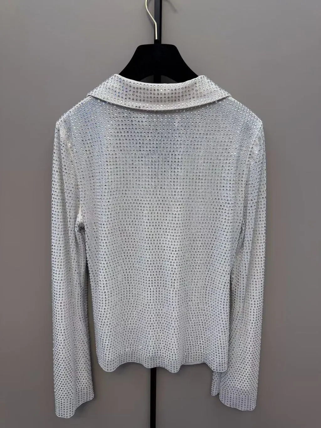 Self-Portrait Silver Polyester Top Silver Polyester Never worn - Back View