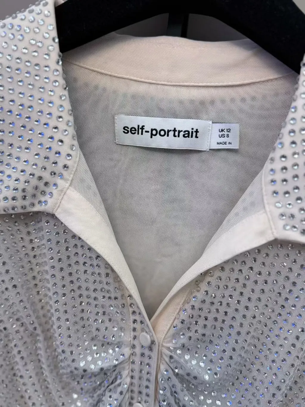 Self-Portrait Silver Polyester Top Silver Polyester Never worn - Inside View