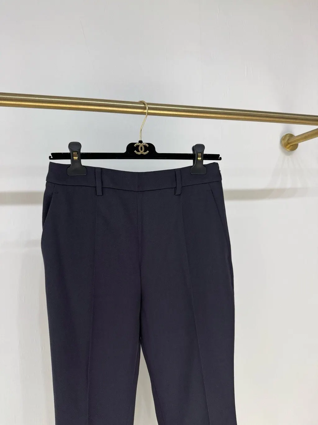 Prada Navy Wool Trousers Navy Wool Never worn - Inside View
