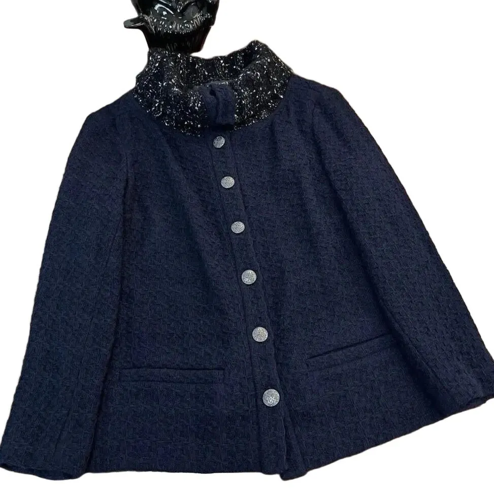 Chanel Navy Wool Jacket Navy Wool Very good - Front View