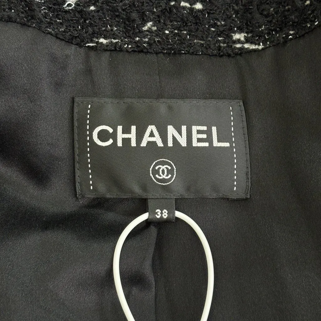 Chanel Black Tweed Coat Black Tweed Very good - Inside View