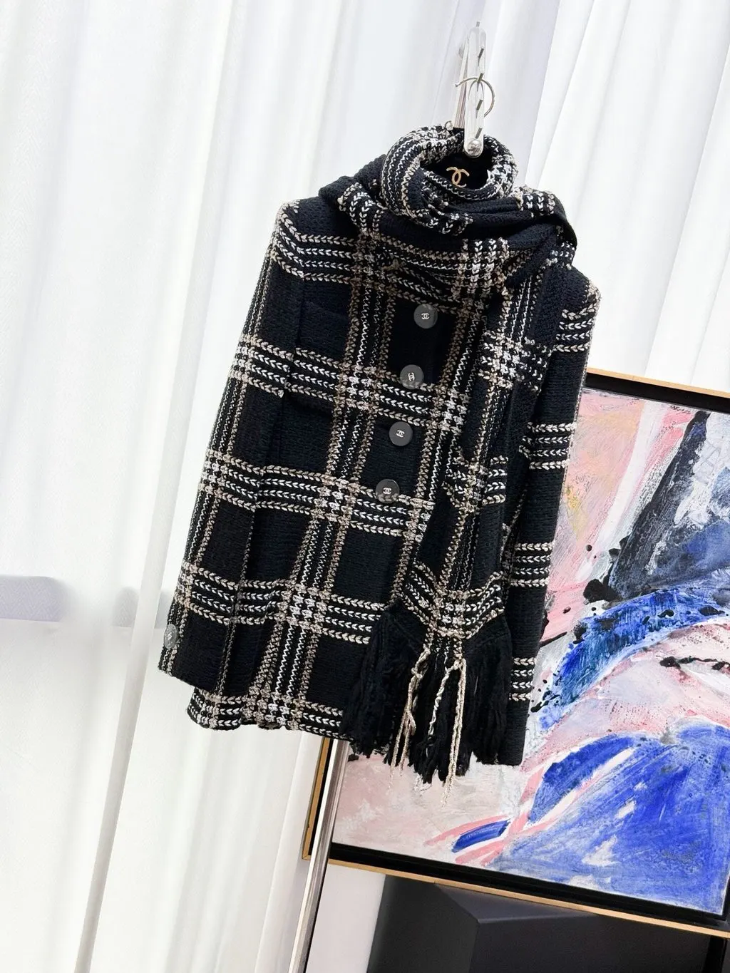 Chanel 17 Métropole Tweed Jacket MultiColor Tweed Very good - Back View