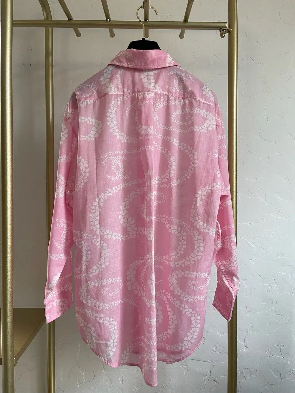 Chanel 25M Coco Beach Pink Silk Top Pink Silk Very good - Back View