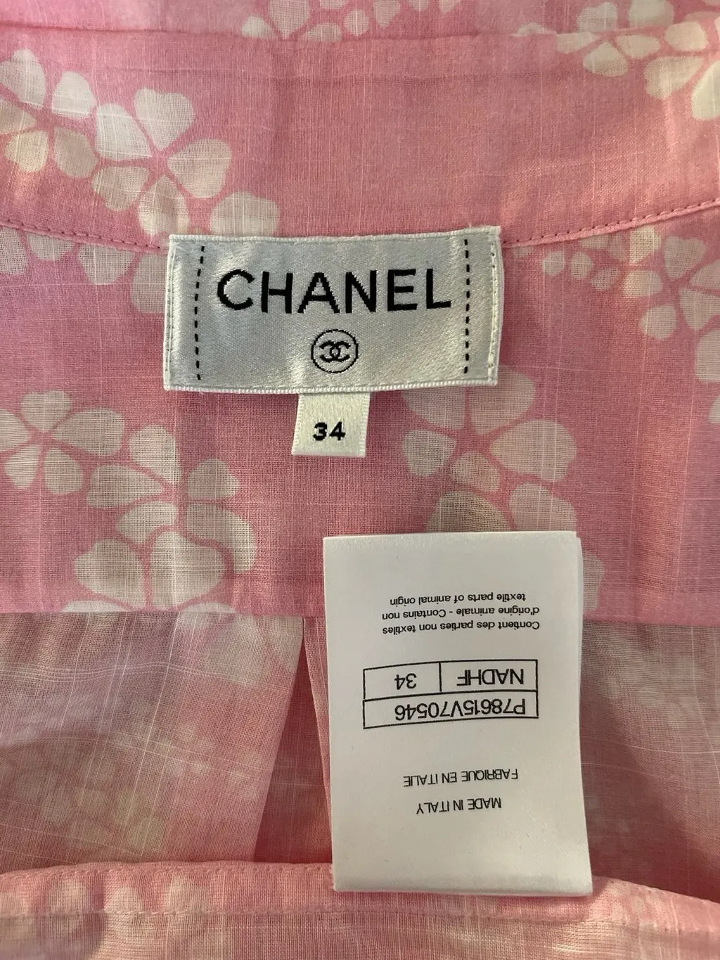 Chanel 25M Coco Beach Pink Silk Top Pink Silk Very good - Inside View