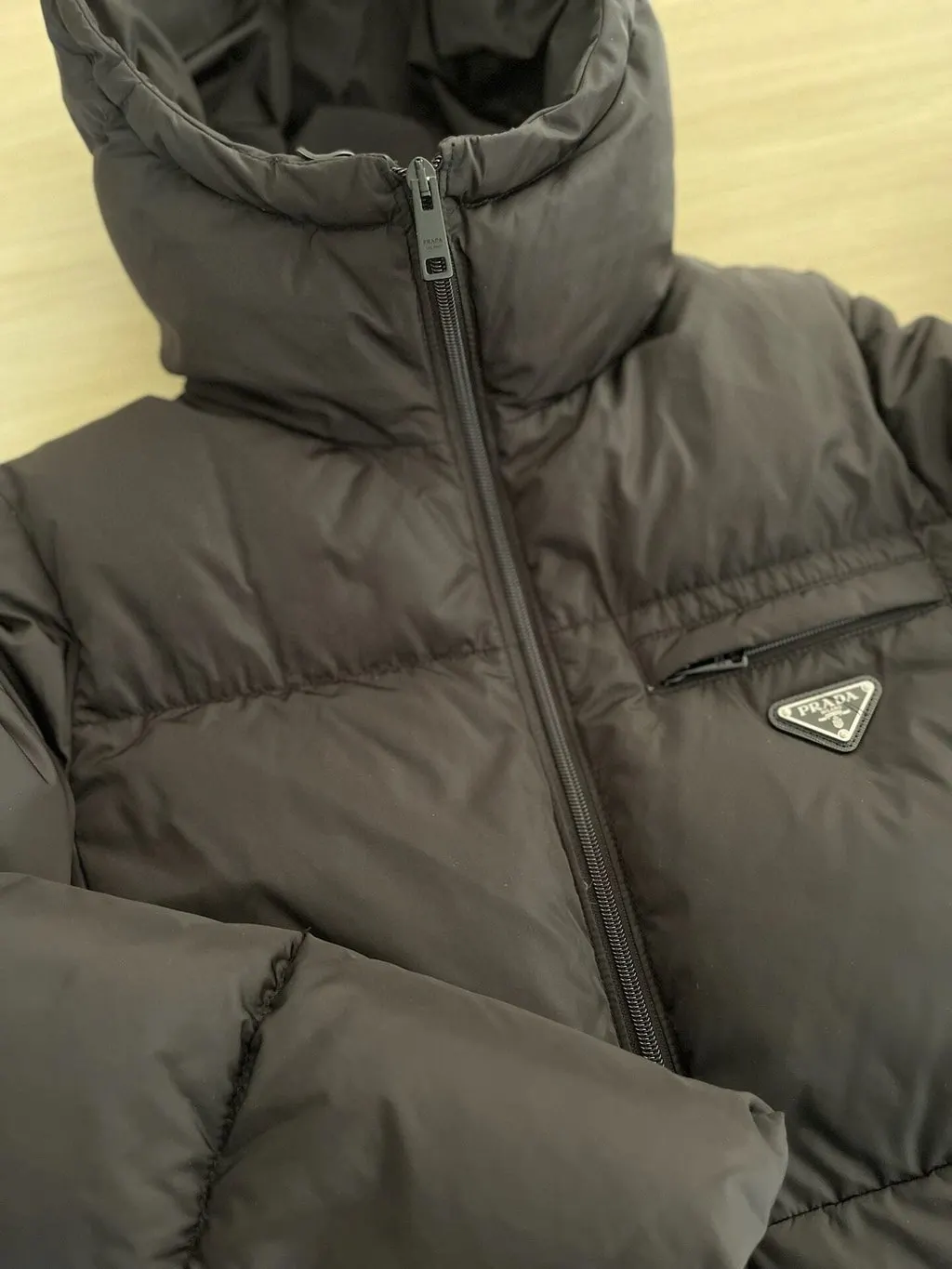 Prada Black Polyester Jacket Black Polyester Never worn - Model View
