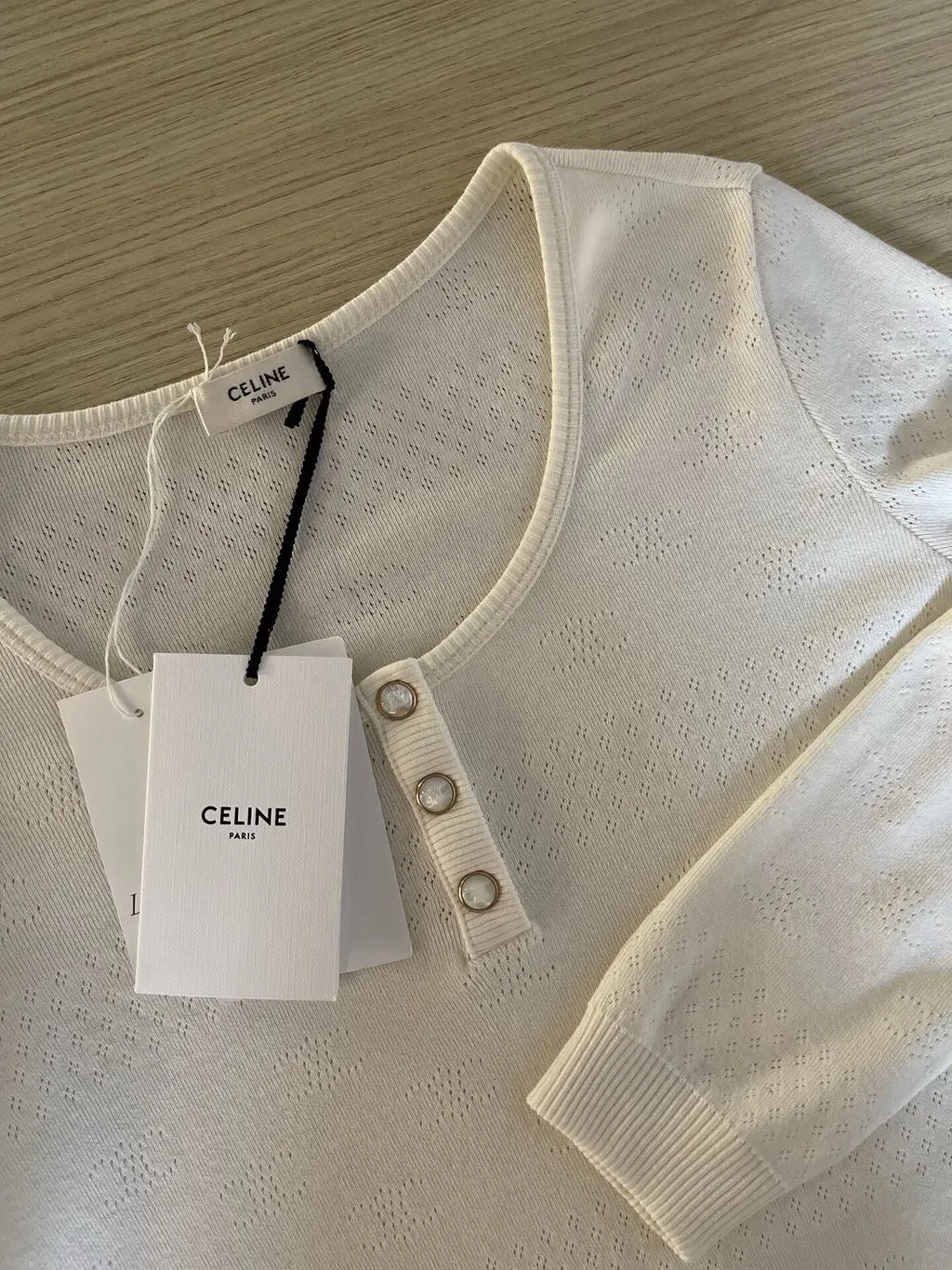 Celine Triomphe Cotton Knitwear MultiColor Cotton Never worn, with tag - Model View