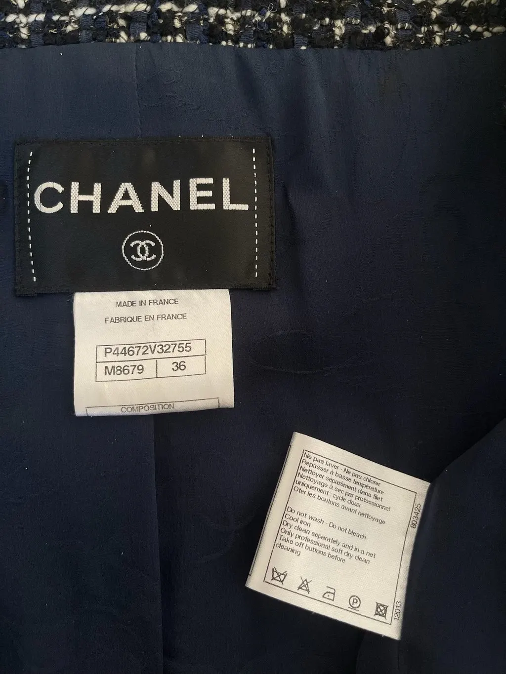Chanel Tweed Jacket MultiColor Tweed Very good - Inside View