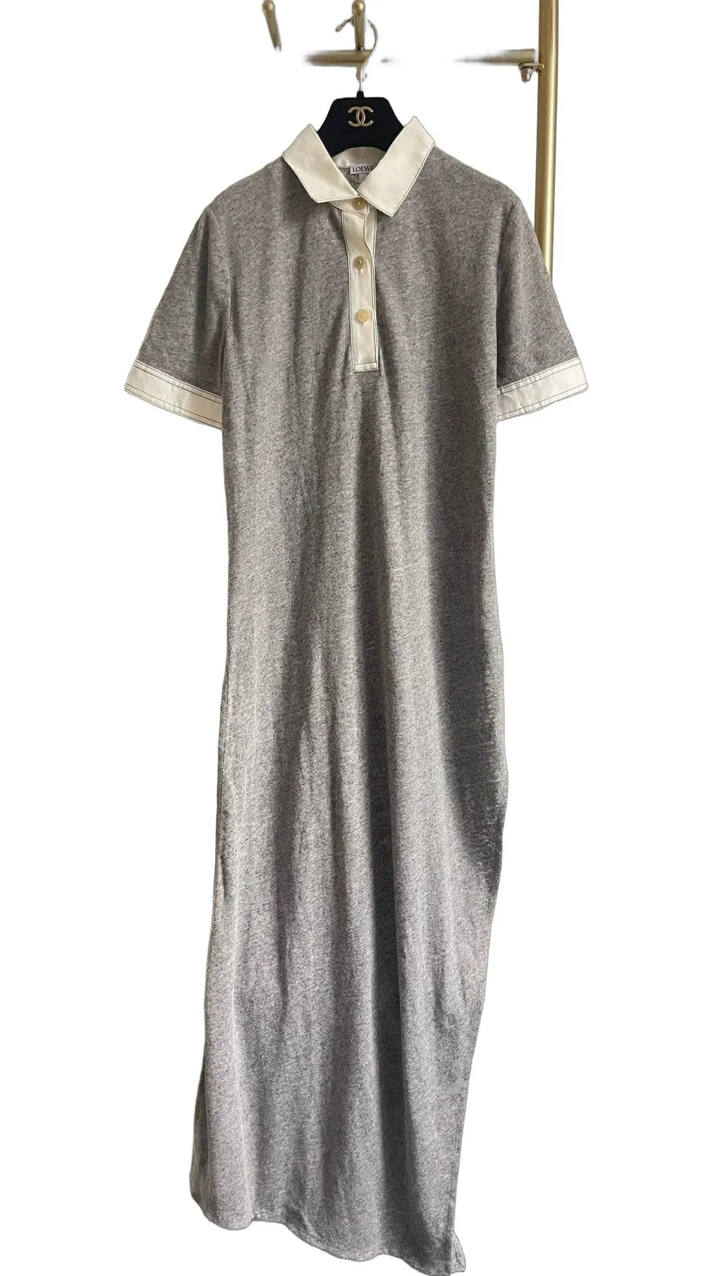 Loewe Grey Linen Dress Grey Linen Very good - Front View