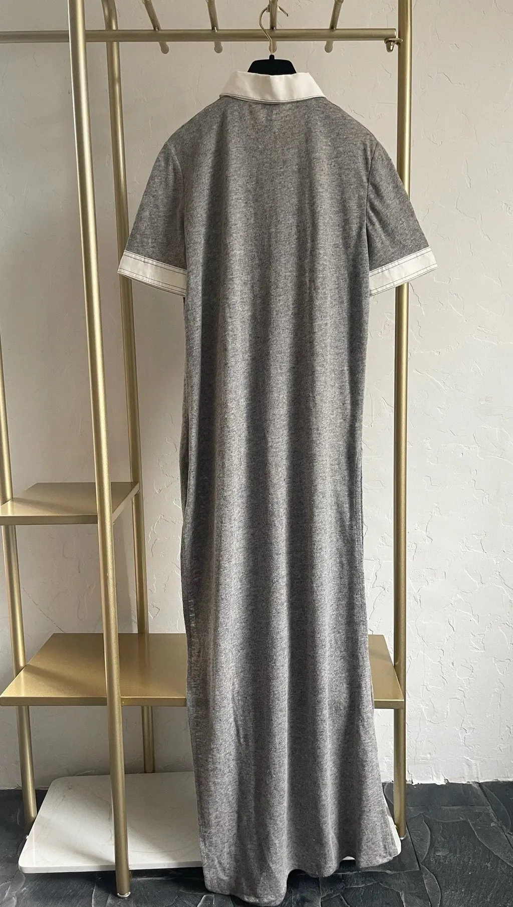 Loewe Grey Linen Dress Grey Linen Very good - Back View