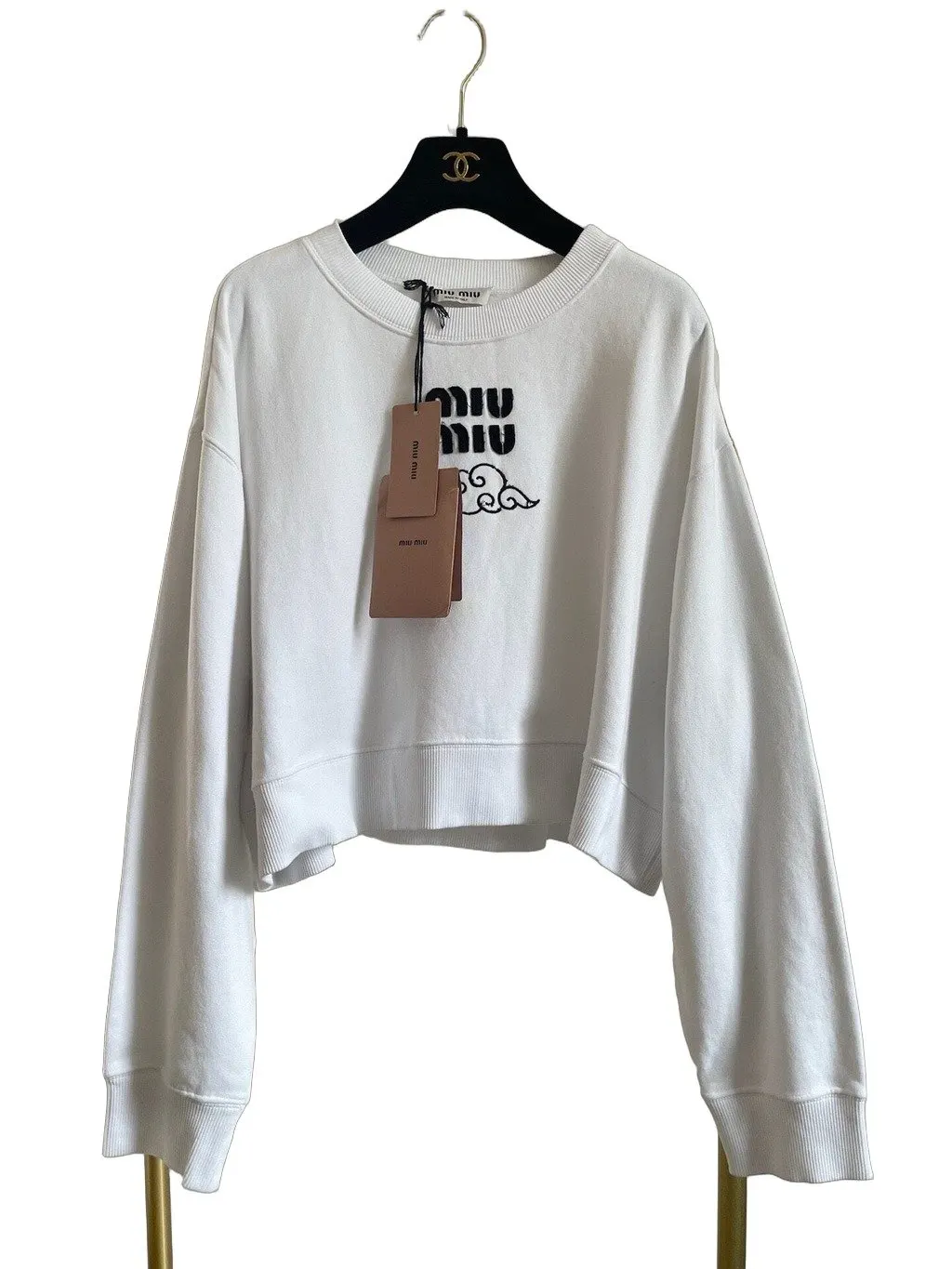 Miu Miu White Cotton Knitwear White Cotton Very good - Front View