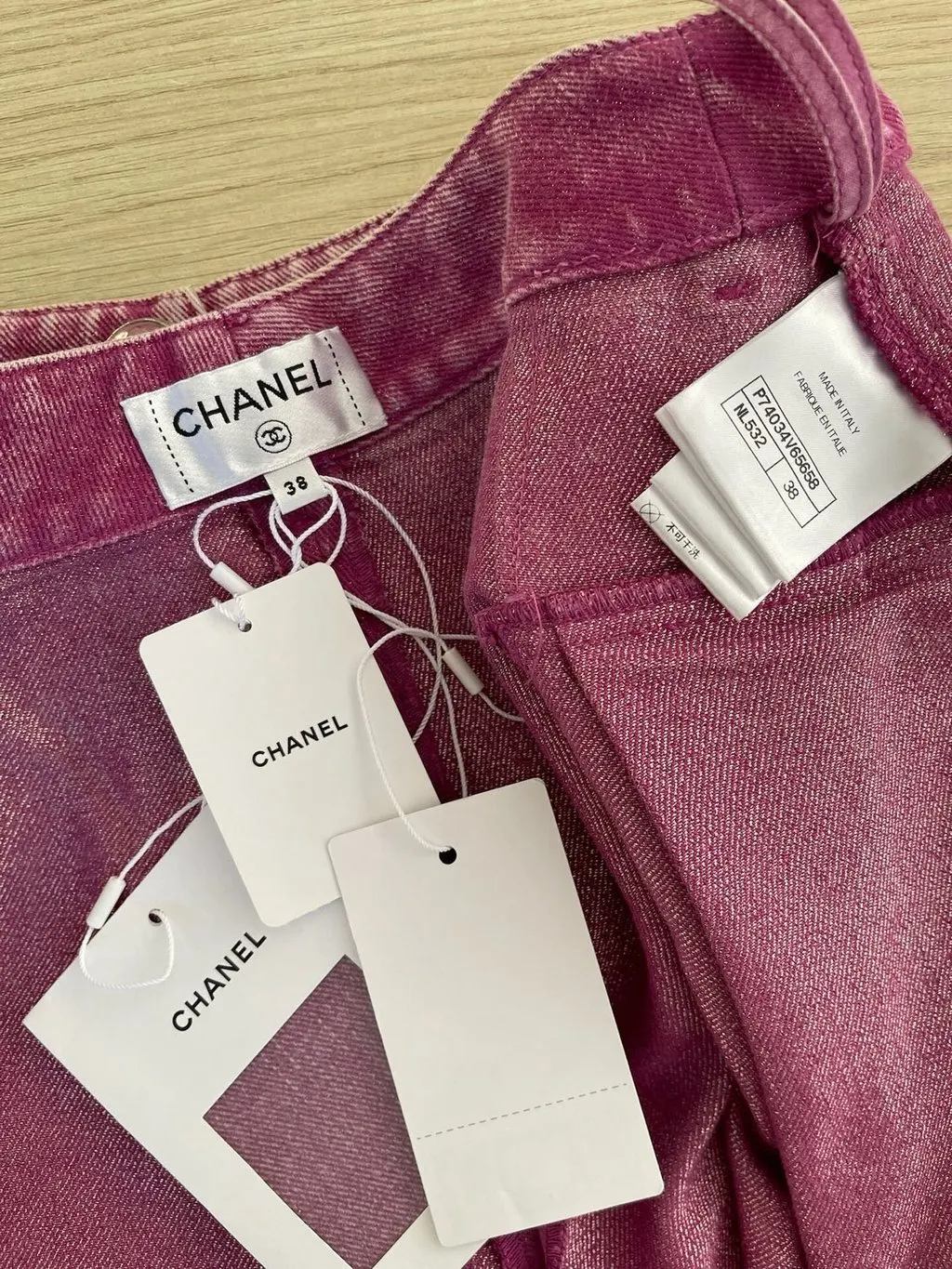 Chanel 23C Denim Skirt MultiColor Denim Never worn, with tag - Inside View