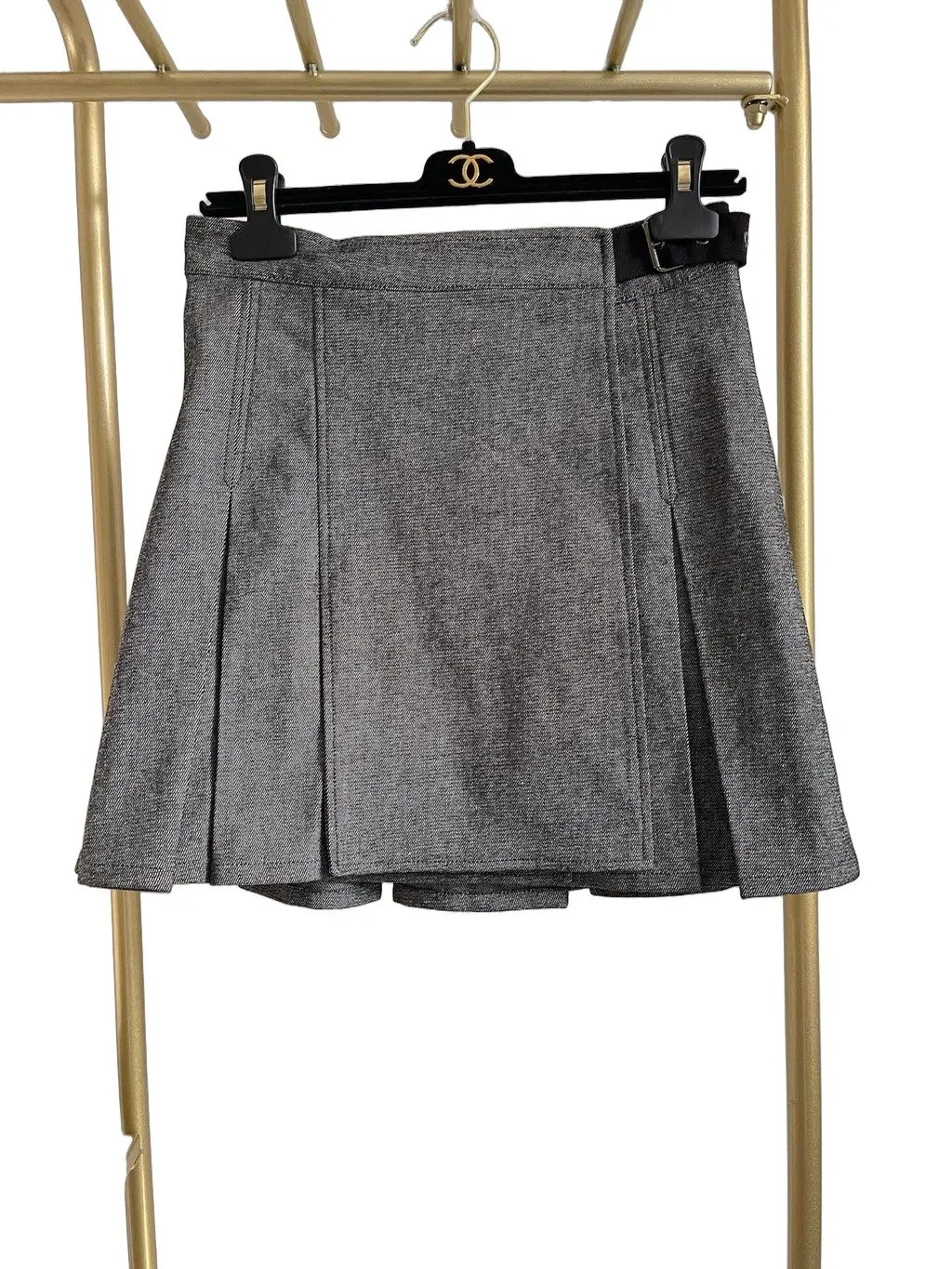 Dior Black Denim Skirt Black Denim Very good - Front View