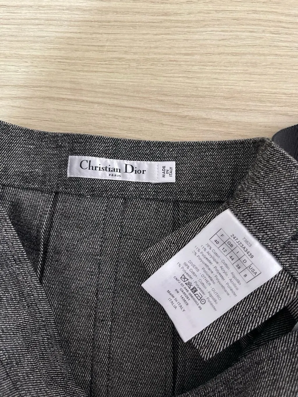 Dior Black Denim Skirt Black Denim Very good - Inside View