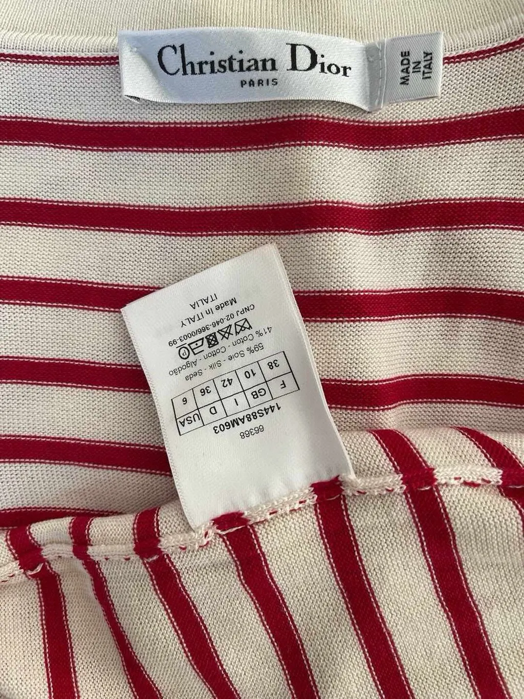 Dior Cotton Top MultiColor Cotton Very good - Inside View