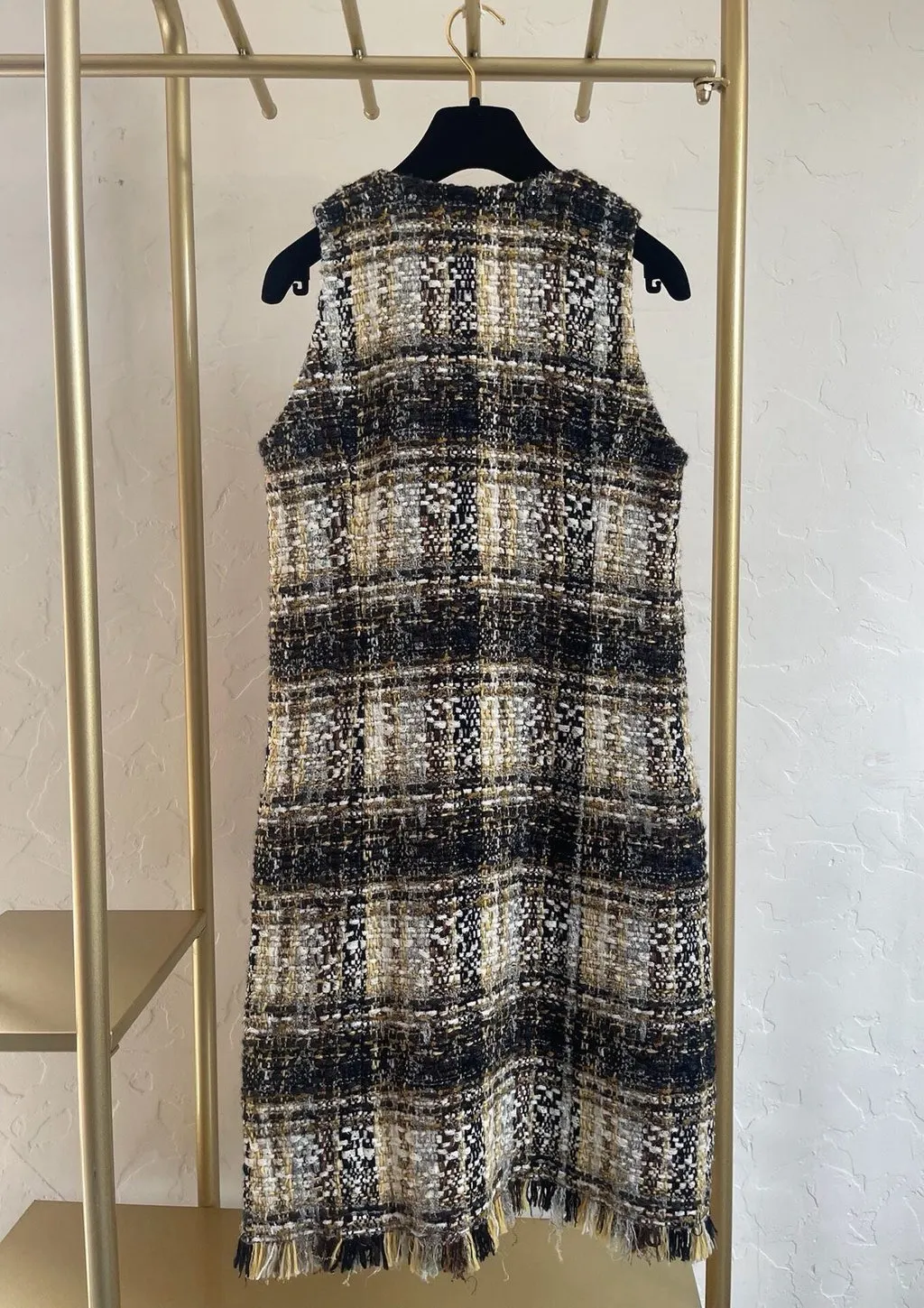 Chanel 19K Snow Tweed Dress MultiColor Tweed Very good - Inside View