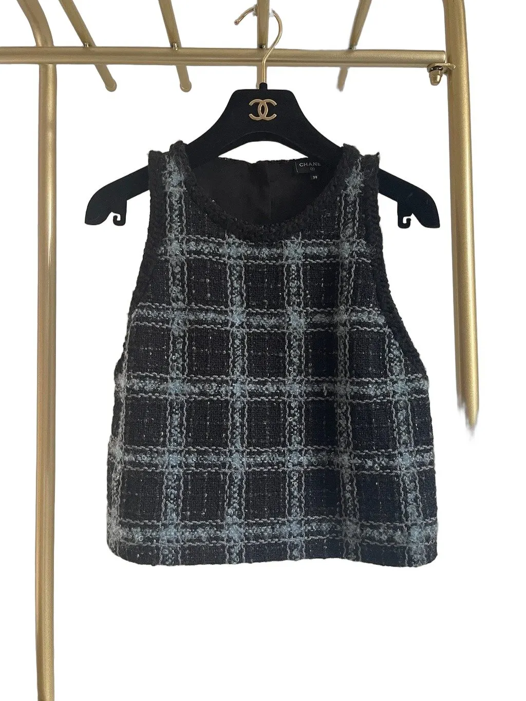 Chanel 24K Tweed Top MultiColor Tweed Very good - Front View