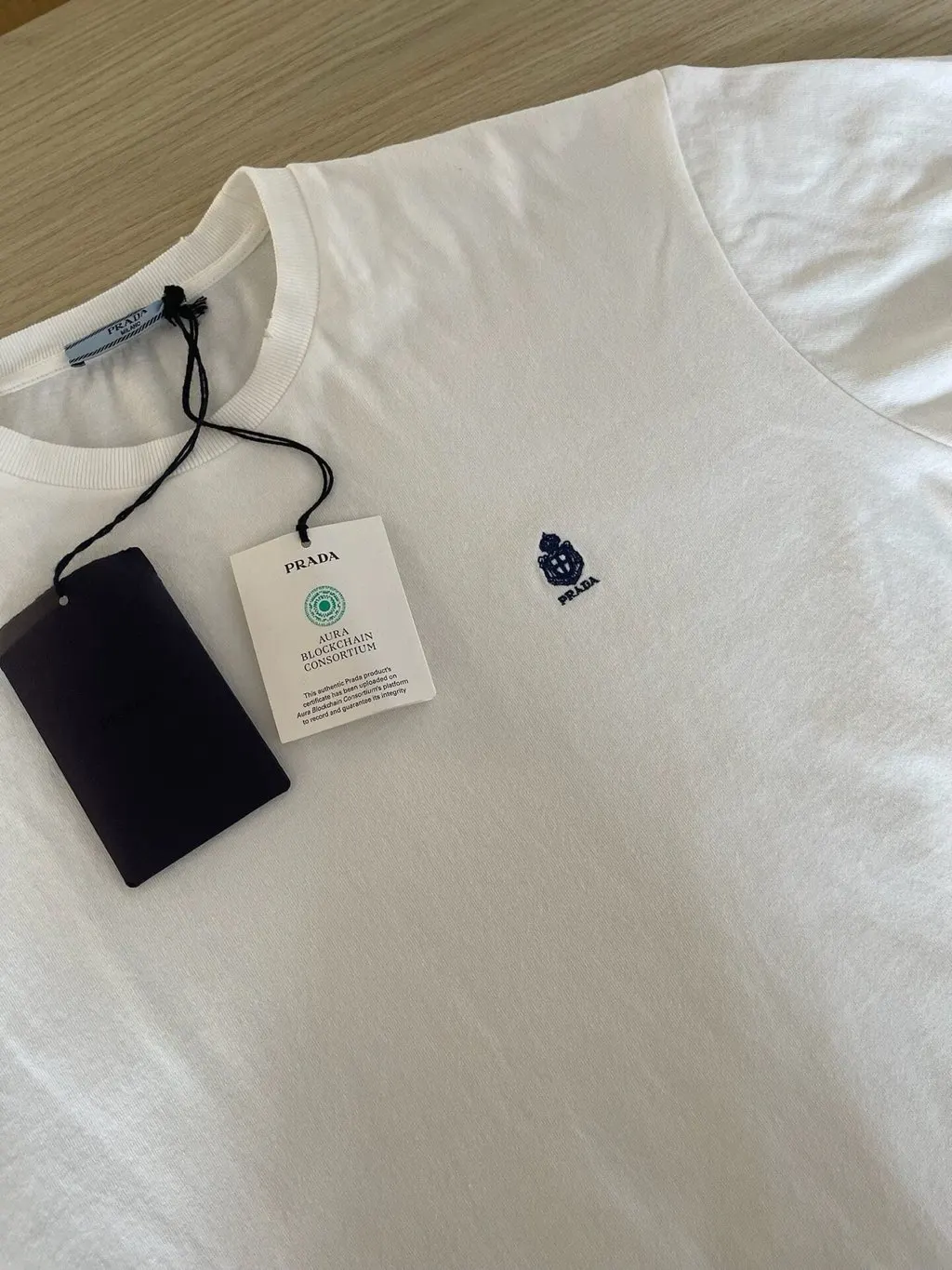 Prada White Cotton Top White Cotton Never worn, with tag - Model View