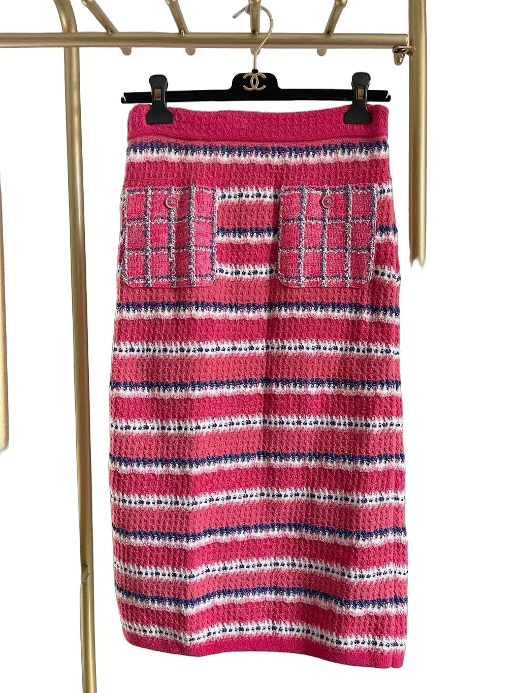 Chanel 24P Tweed Skirt MultiColor Tweed Very good - Front View