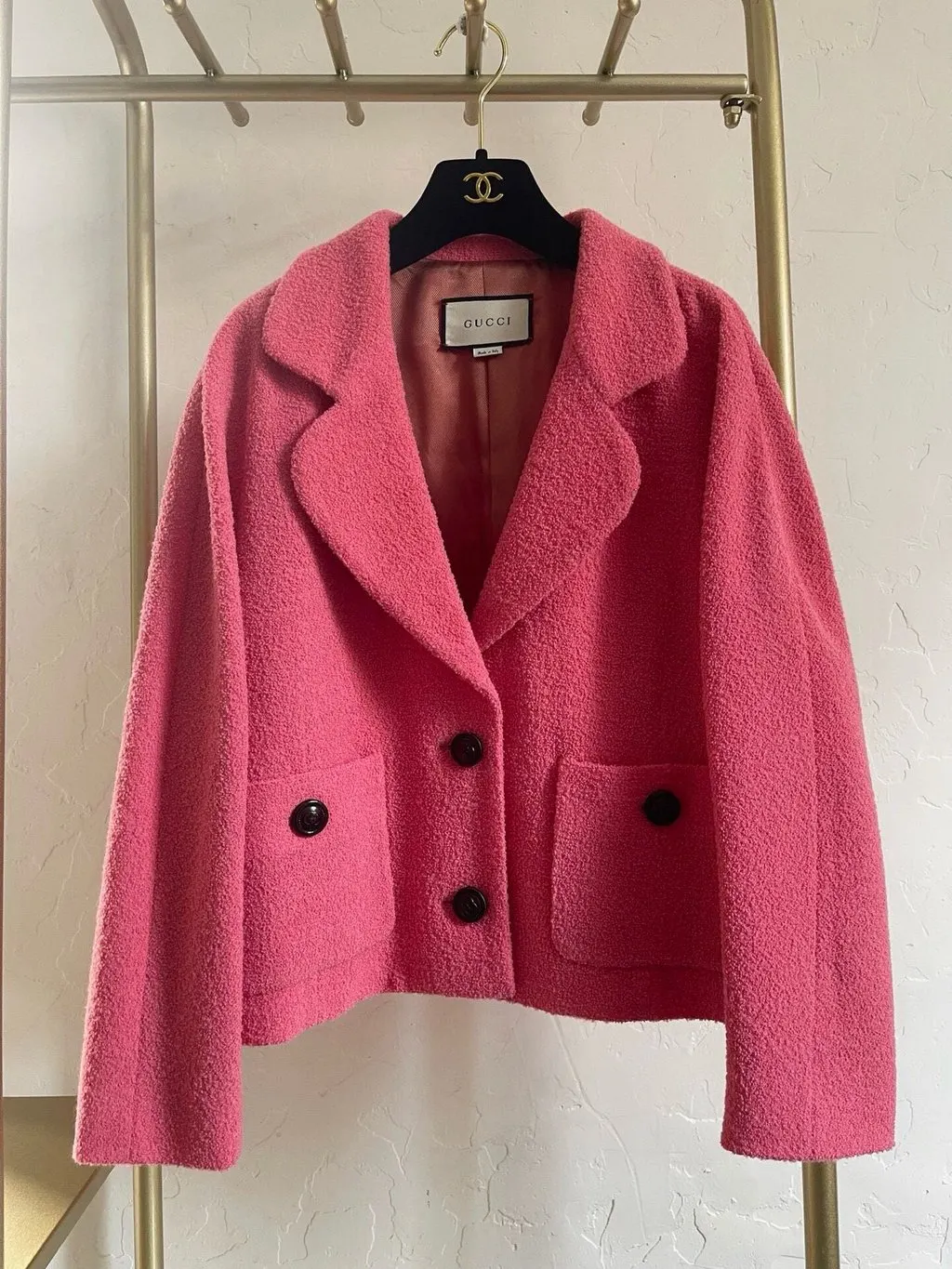 Gucci Pink Wool Jacket Pink Wool Never worn - Back View