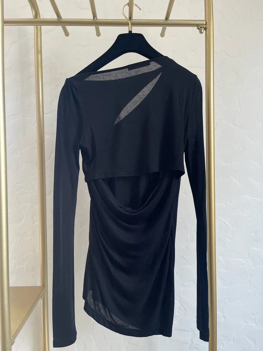 Helmut Lang Black Cotton Top Black Cotton Very good - Back View