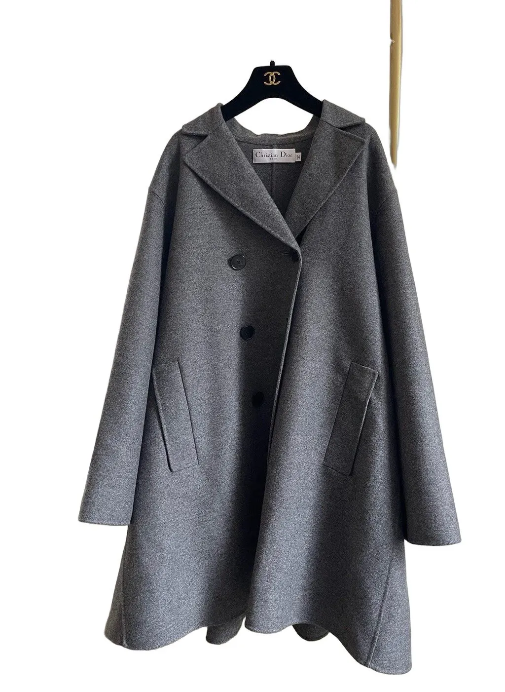 Dior Grey Cashmere Coat Grey Cashmere Very good - Front View