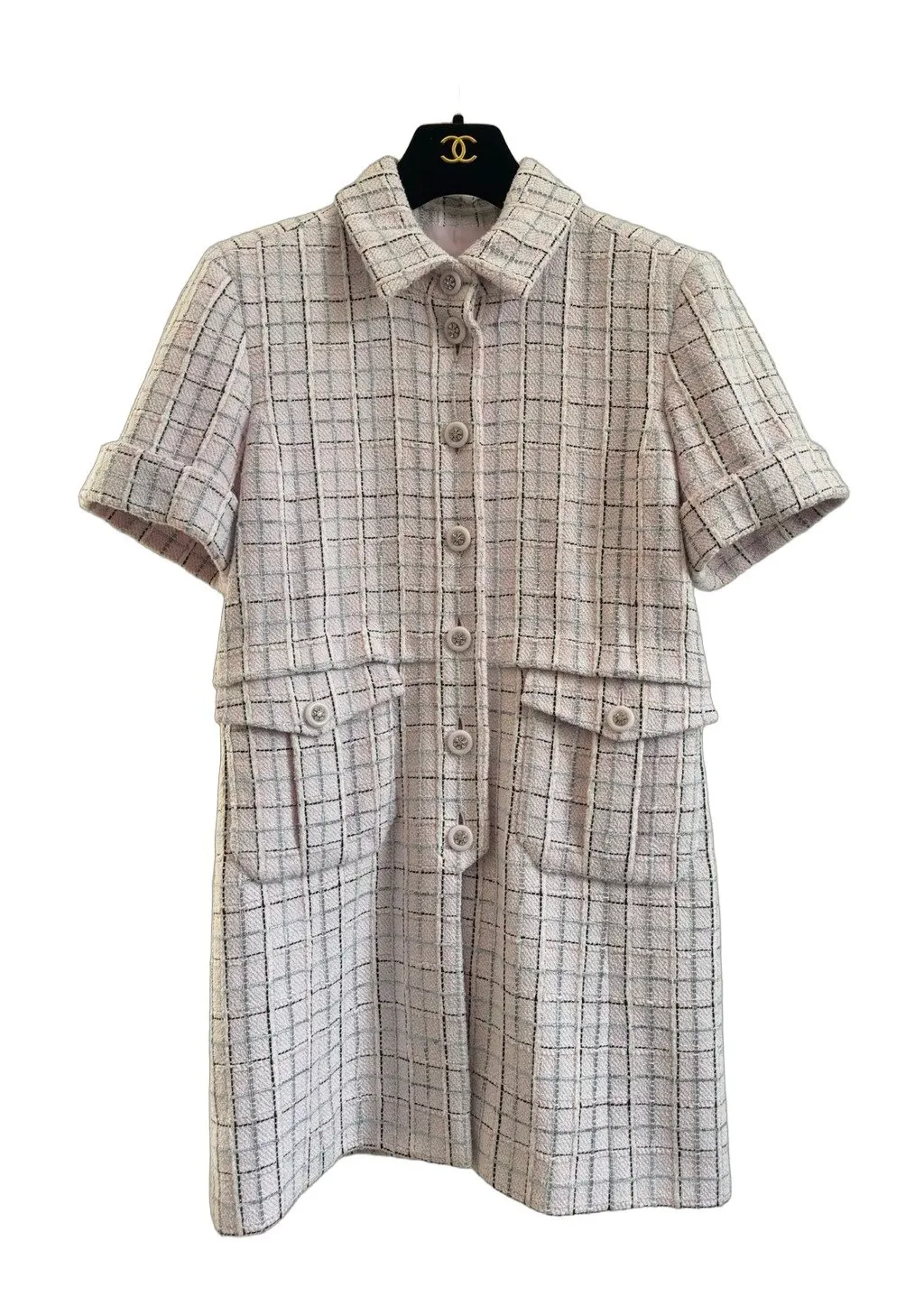 Chanel 25C Pink Tweed Dress Pink Tweed Very good - Front View