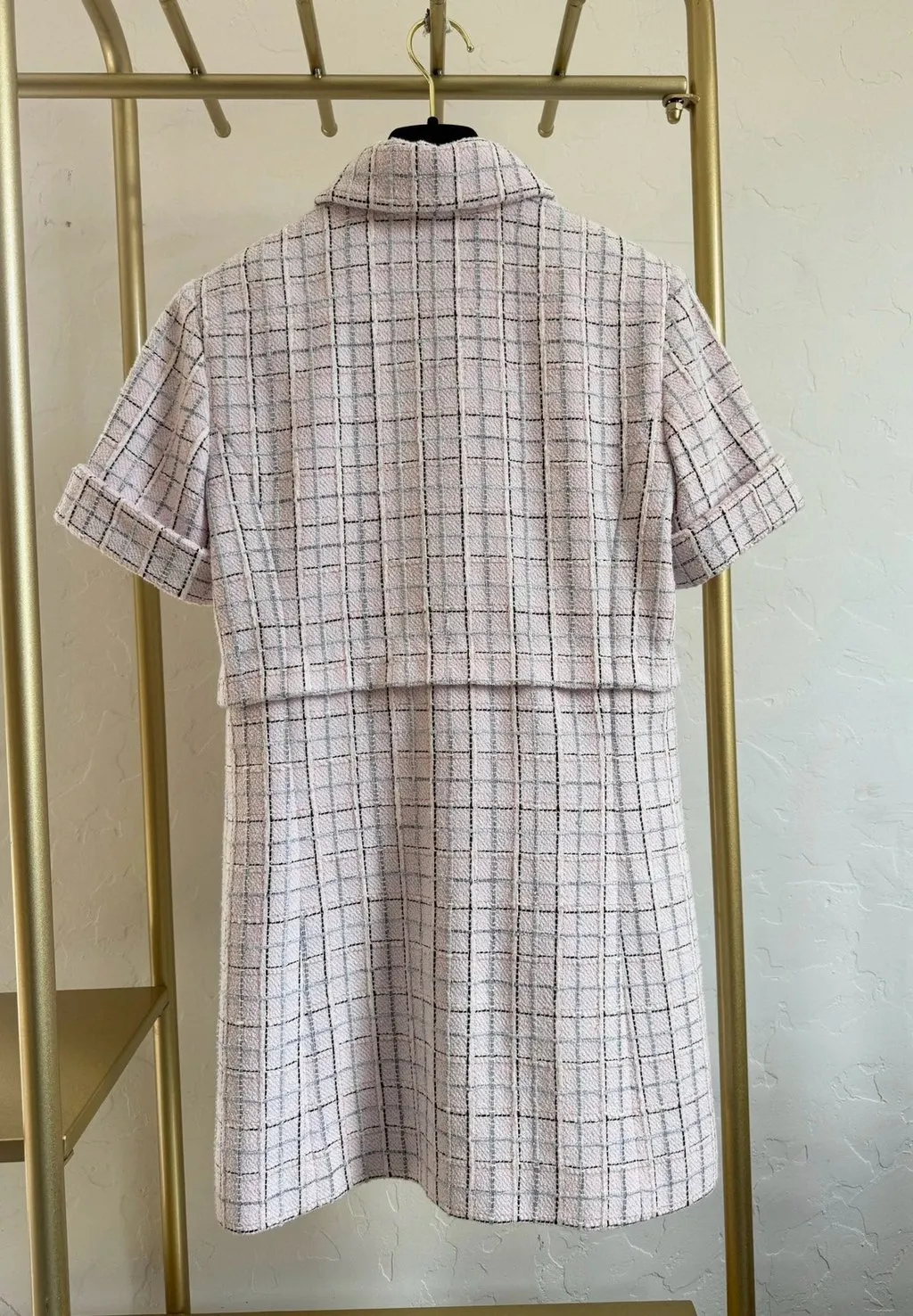 Chanel 25C Pink Tweed Dress Pink Tweed Very good - Back View