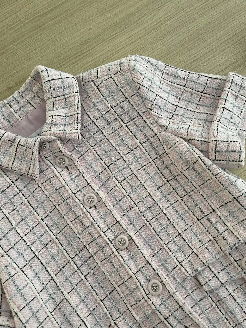 Chanel 25C Pink Tweed Dress Pink Tweed Very good - Model View