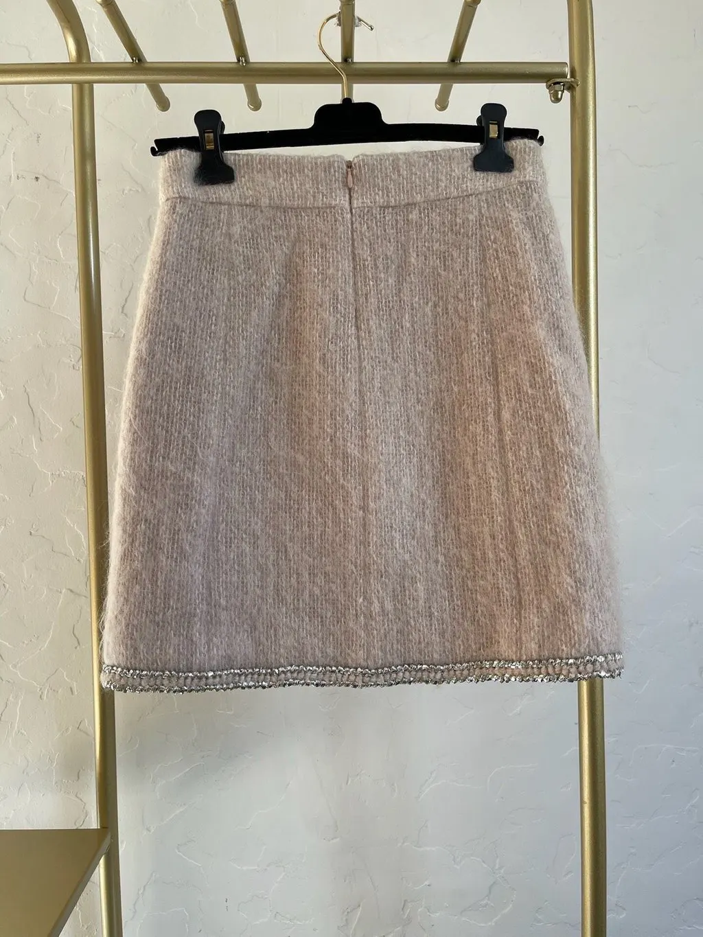 Chanel 17K Pink Tweed Skirt Pink Tweed Very good - Back View