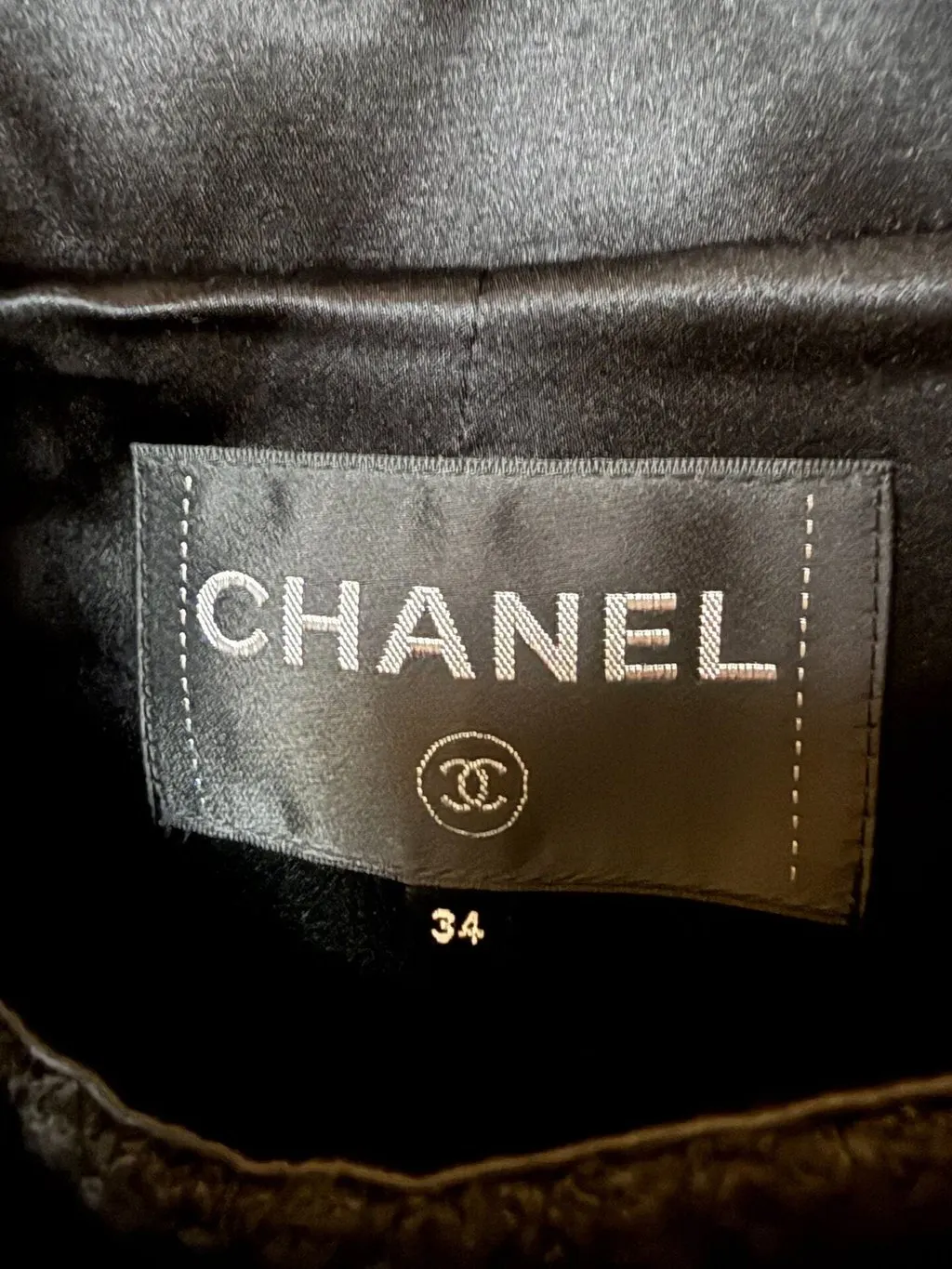Chanel Black Tweed Jacket Black Tweed Very good - Back View