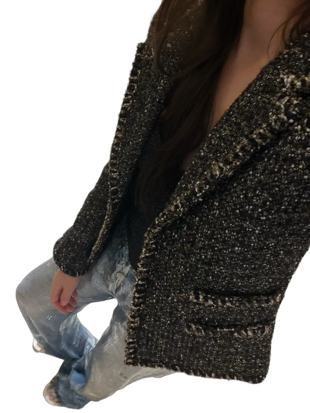 Chanel Brown Tweed Jacket Brown Tweed Very good - Front View