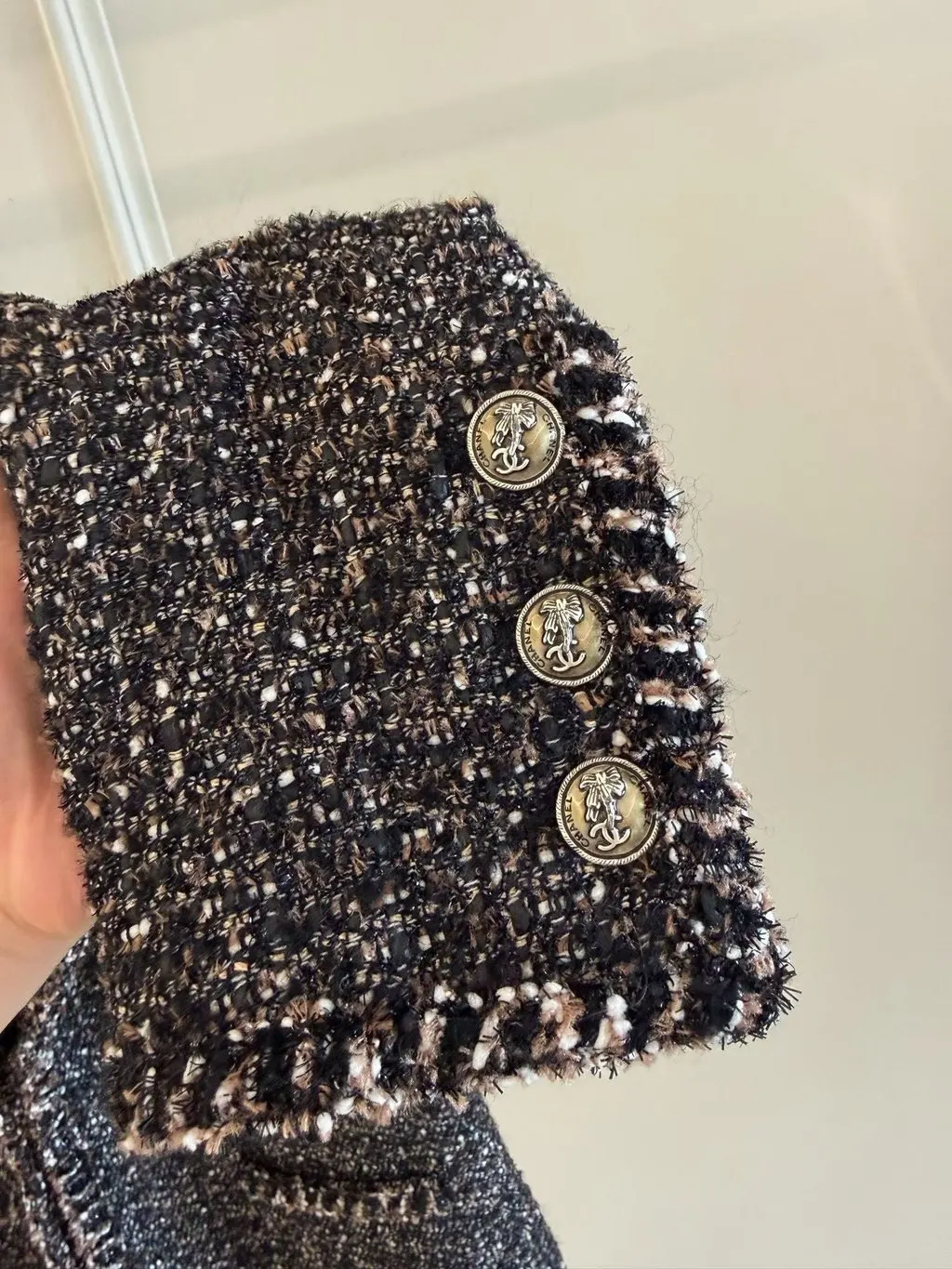 Chanel Brown Tweed Jacket Brown Tweed Very good - Model View