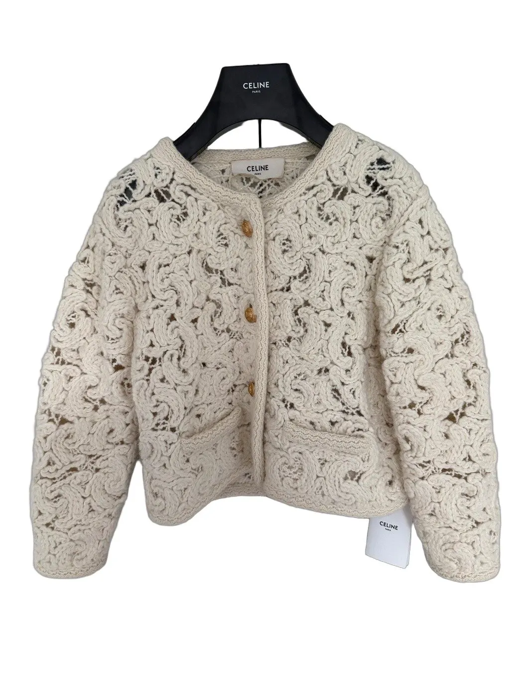 Celine Triomphe Tweed Jacket MultiColor Tweed Never worn, with tag - Front View